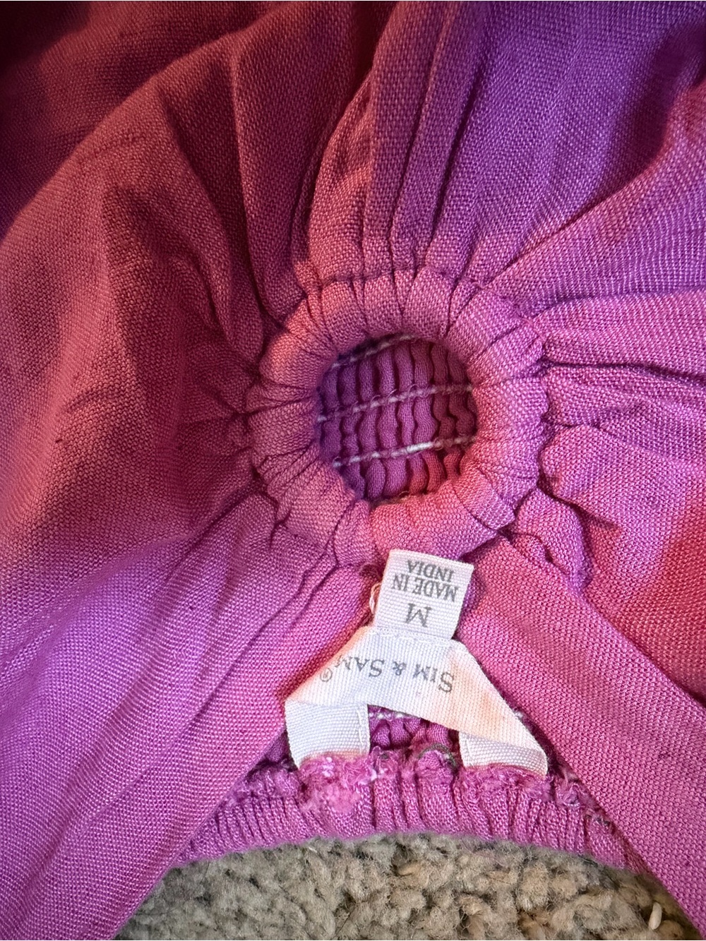 Magenta Puff Sleeve Ring-Front Mini Dress - Picture 5 of 5